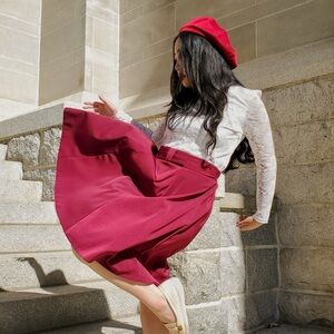 Elegant Red Women's Skirt